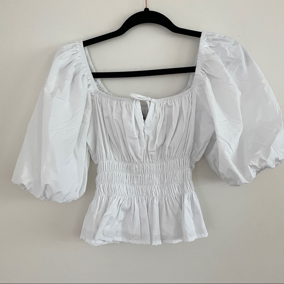 NWT Faithfull Venetia Puff Sleeve Top White Size S - Picture 6 of 10
